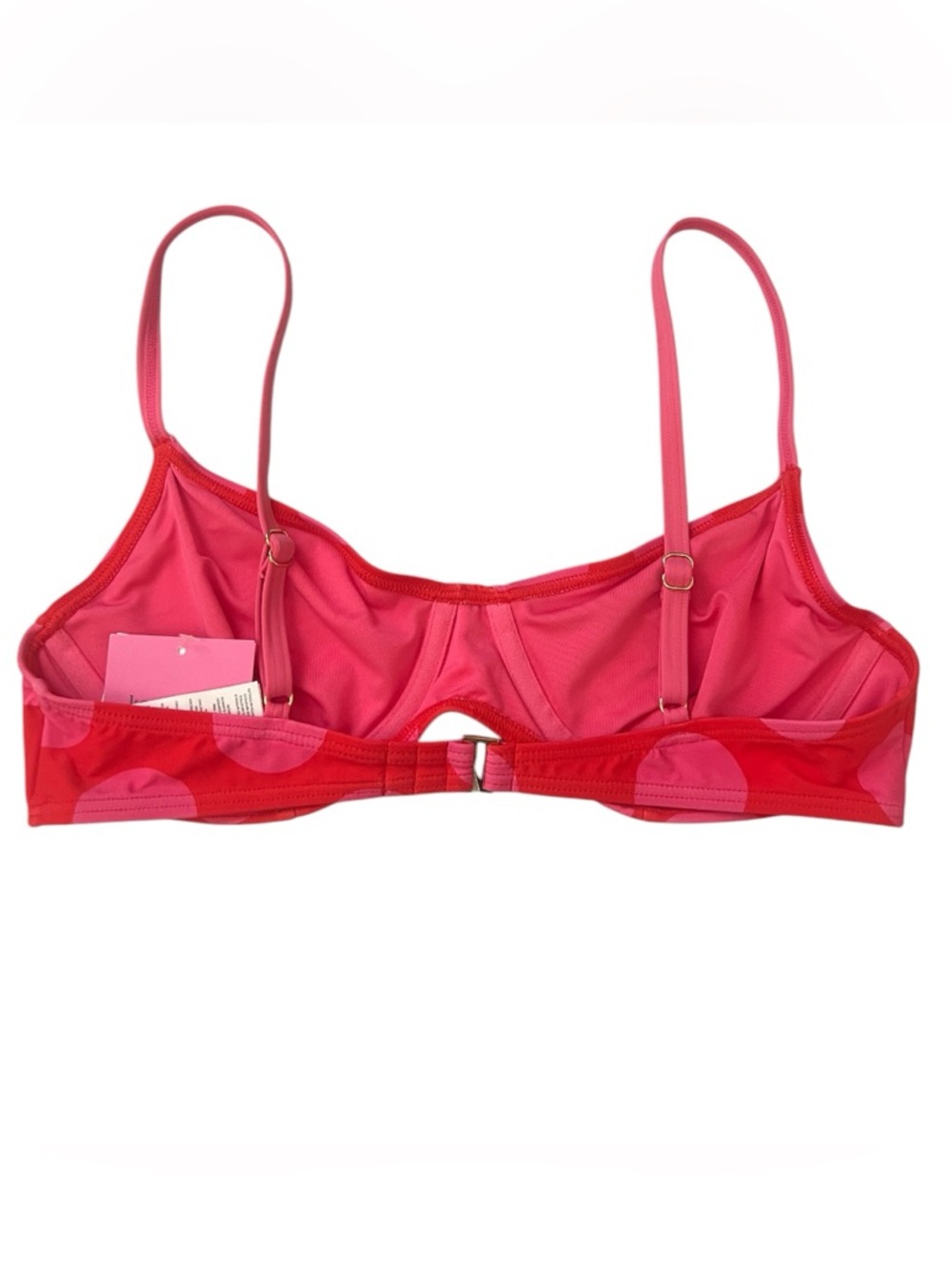 Kate Spade Flame Scarlett Polka Dot Bikini Top Large NWT Underwire Pink Red - Picture 4 of 10